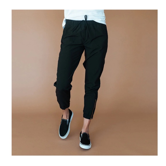 Albion Pants - Albion Fit Black Zipper Joggers Size XL